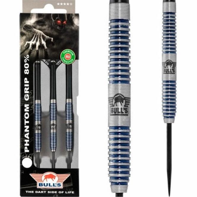 Bulls Phantom Grip Darts - Steel Tip - Micro Ring Grip - Blue 21g