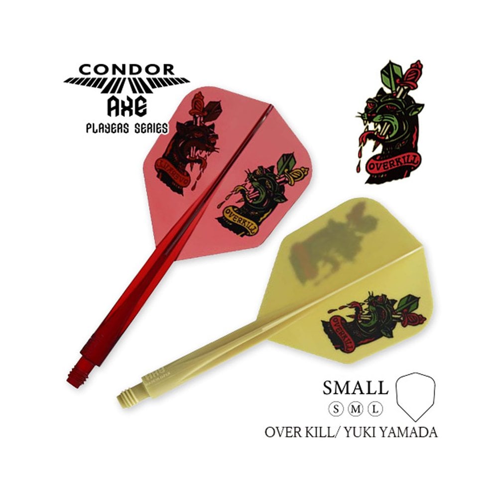 Condor AXE Dart Flights - Yuki Yamada - Small - Overkill - Clear Blood