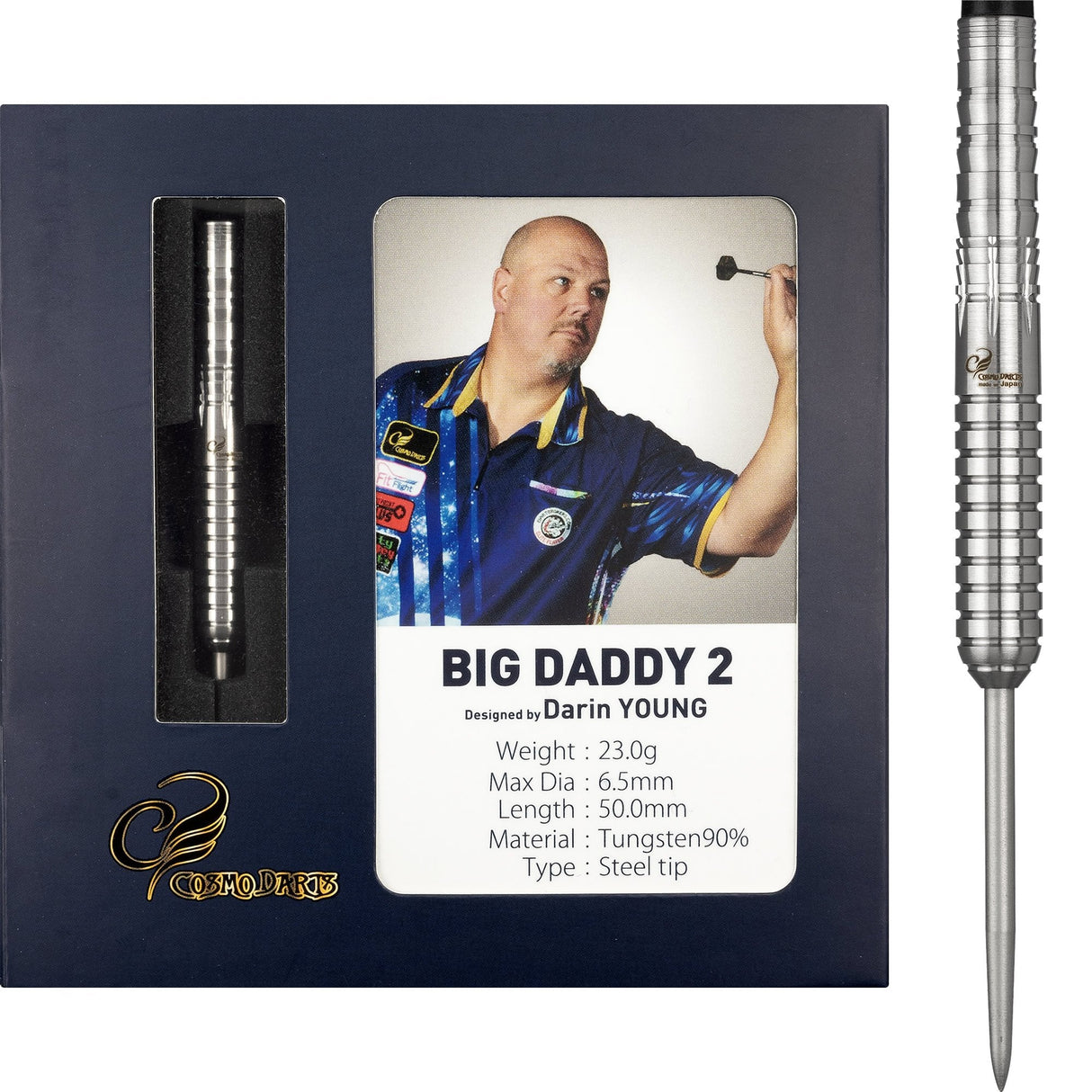 Cosmo Pro Series Darts - Darin Young - Steel Tip - Big Daddy 2 - 23g 23g