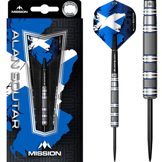 Mission Alan Soutar Darts - Steel Tip - Soots - Blue & White 22g