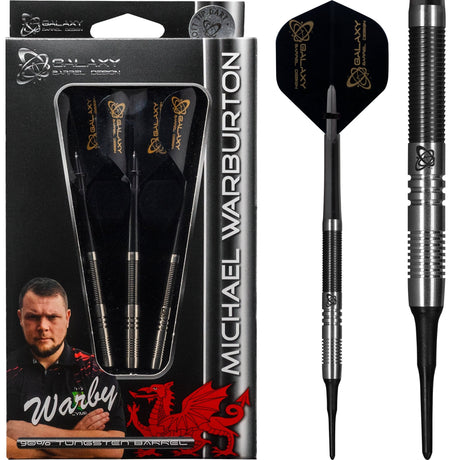 Galaxy Michael Warburton Darts - Soft Tip - Warby - Silver & Black 18g