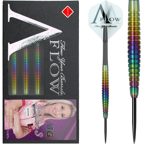 Dynasty Darts - Black Line - Steel Tip - Fallon Sherrock - Rainbow - 23g 23g