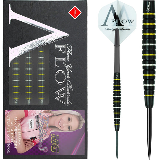 Dynasty Darts - Black Line - Steel Tip - Fallon Sherrock - Black & Gold - 22g 22g