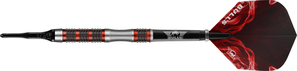Bulls Smoke Darts - Soft Tip - Style B - Ringed - Black and Red 18g