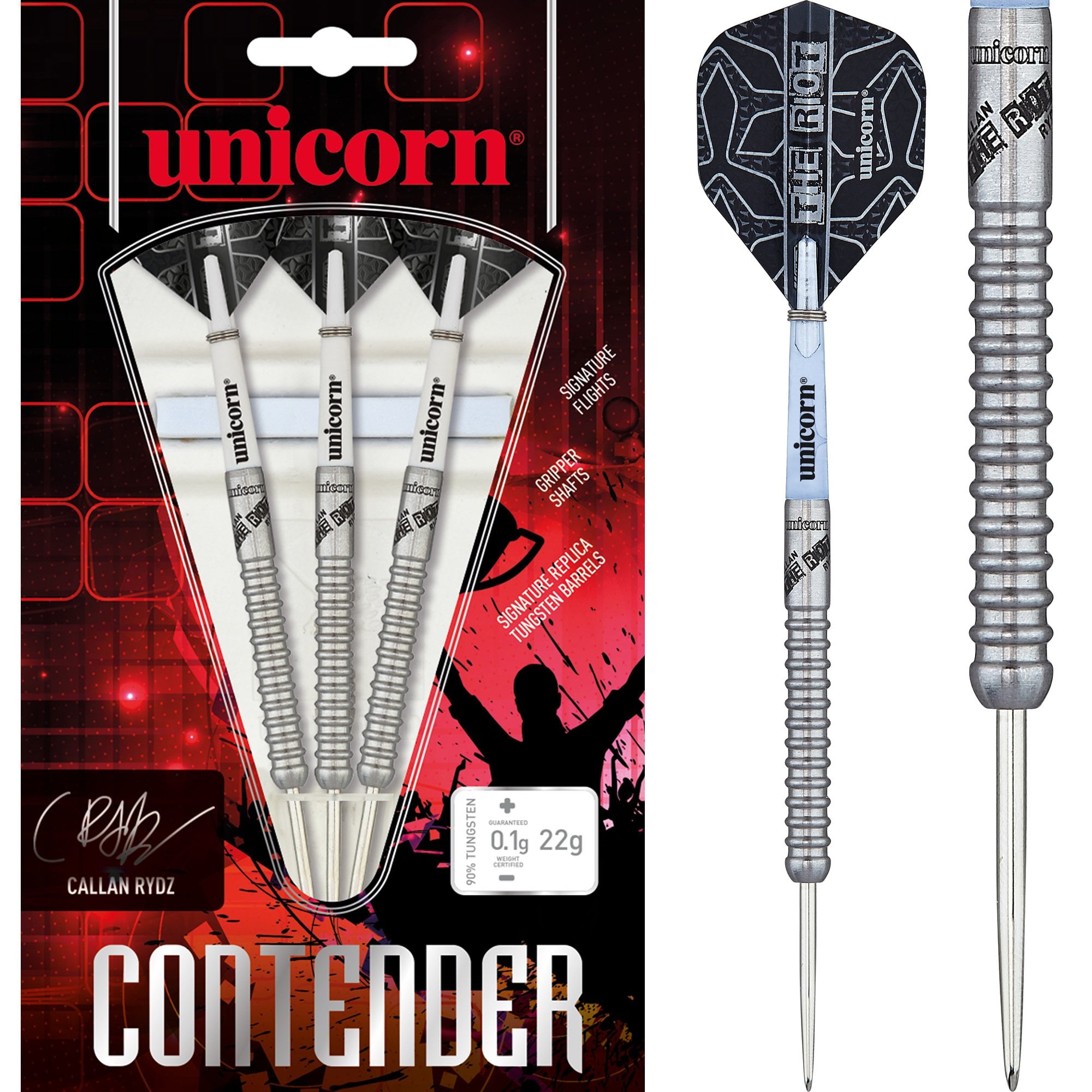 unicorn Contender ダーツ 22g Callan Rydz Unicorn Callan Rydz Darts - Contender Steel Tip - 22g
