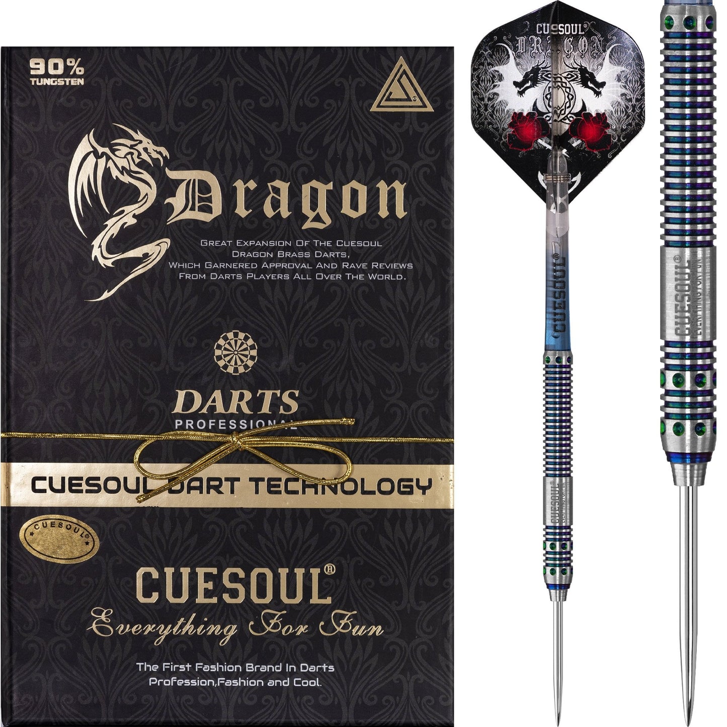 Cuesoul - Steel Tip Tungsten Darts - Dragon - Blue 22g