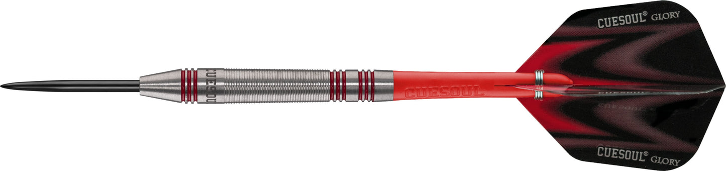 Cuesoul - Steel Tip Tungsten Darts - Glory - Red Grooves - Micro Grip