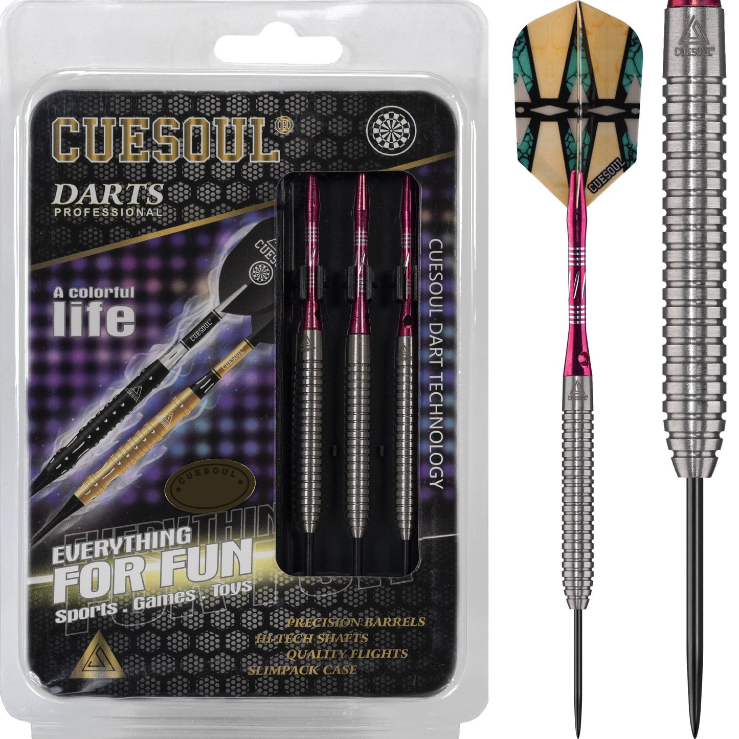 Cuesoul - Steel Tip Tungsten Darts - Traditional - Ringed - 22g 22g
