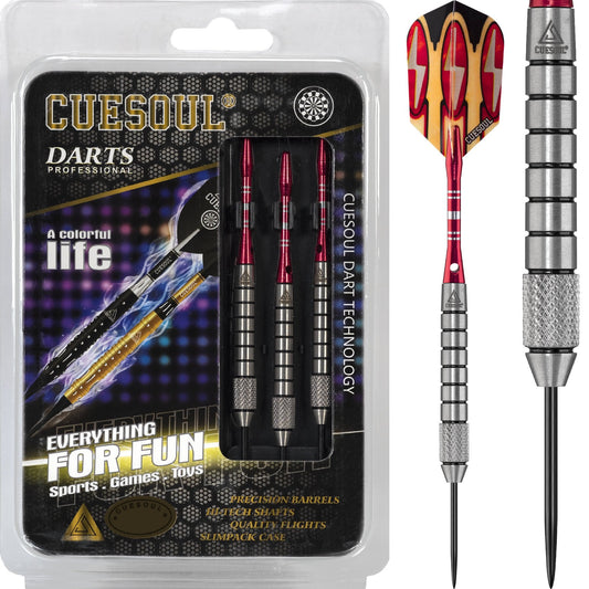 Cuesoul - Steel Tip Tungsten Darts - Traditional - Knurled - 28g