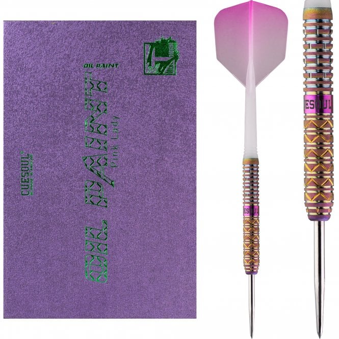Cuesoul - Steel Tip Tungsten Darts - Pink Lady Cocktail - Oil Paint Finish - 21g 21g