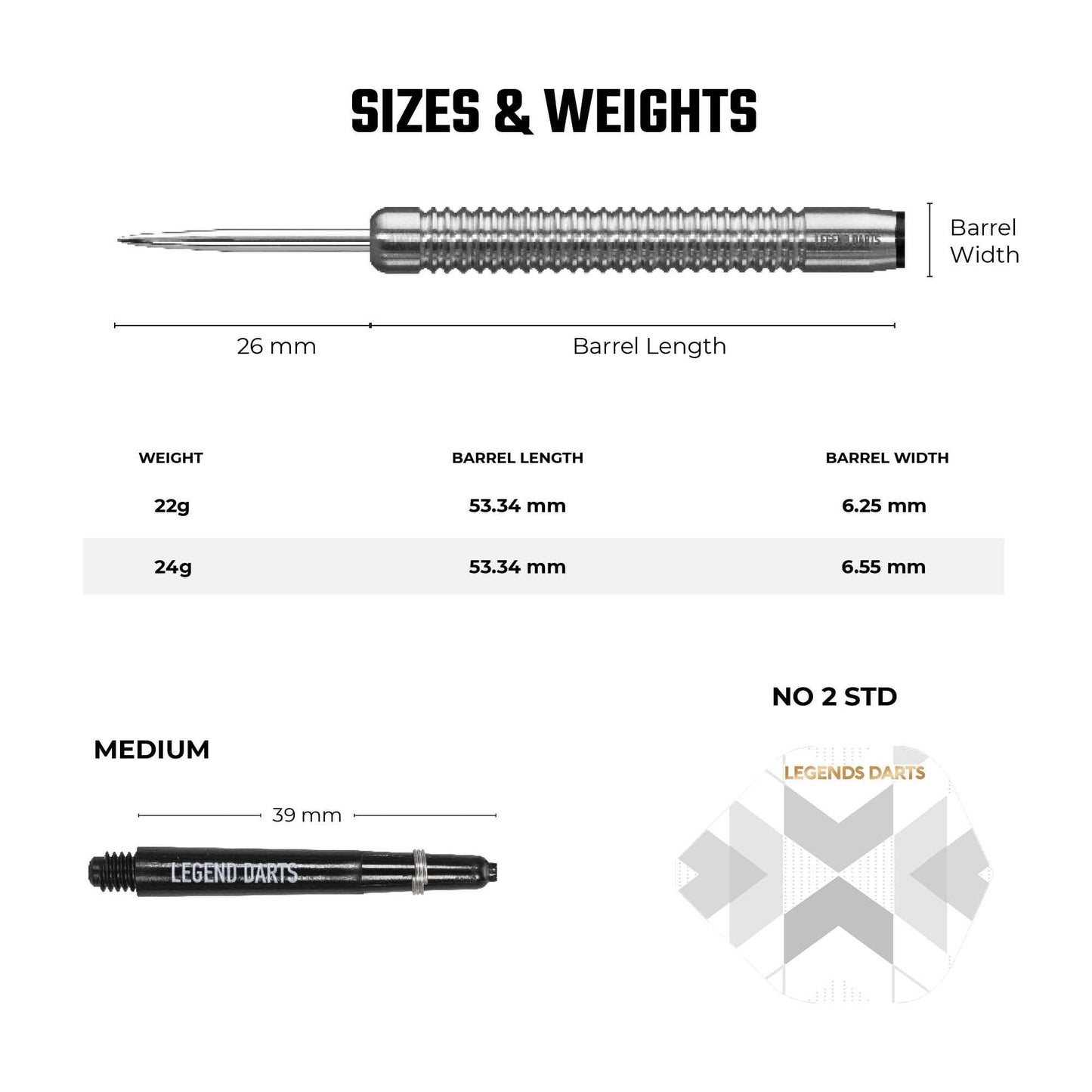 Legend Darts - Steel Tip - 90% Tungsten - Pro Series - V3 - Ringed