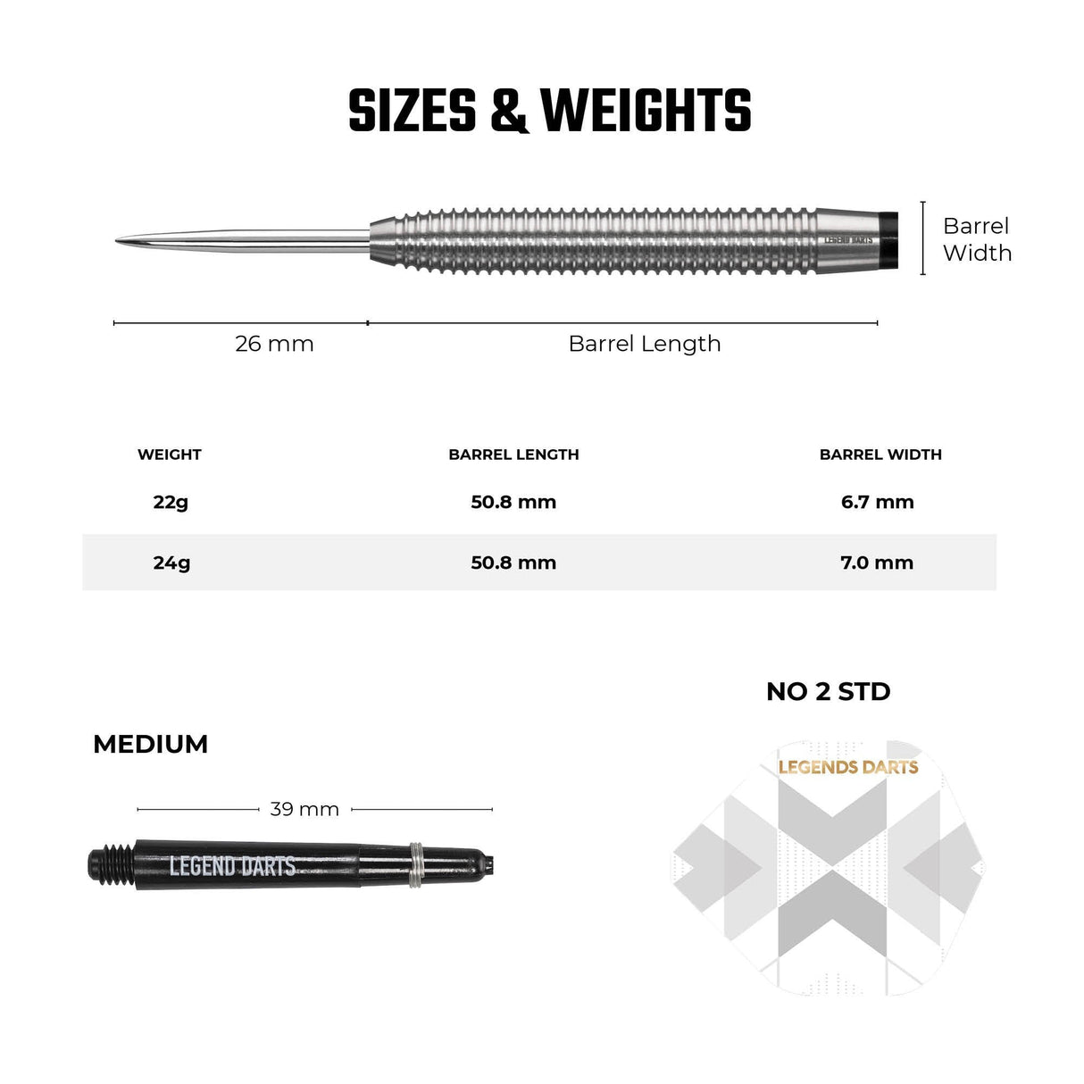 Legend Darts - Steel Tip - 90% Tungsten - Pro Series - V6 - Multi Ringed