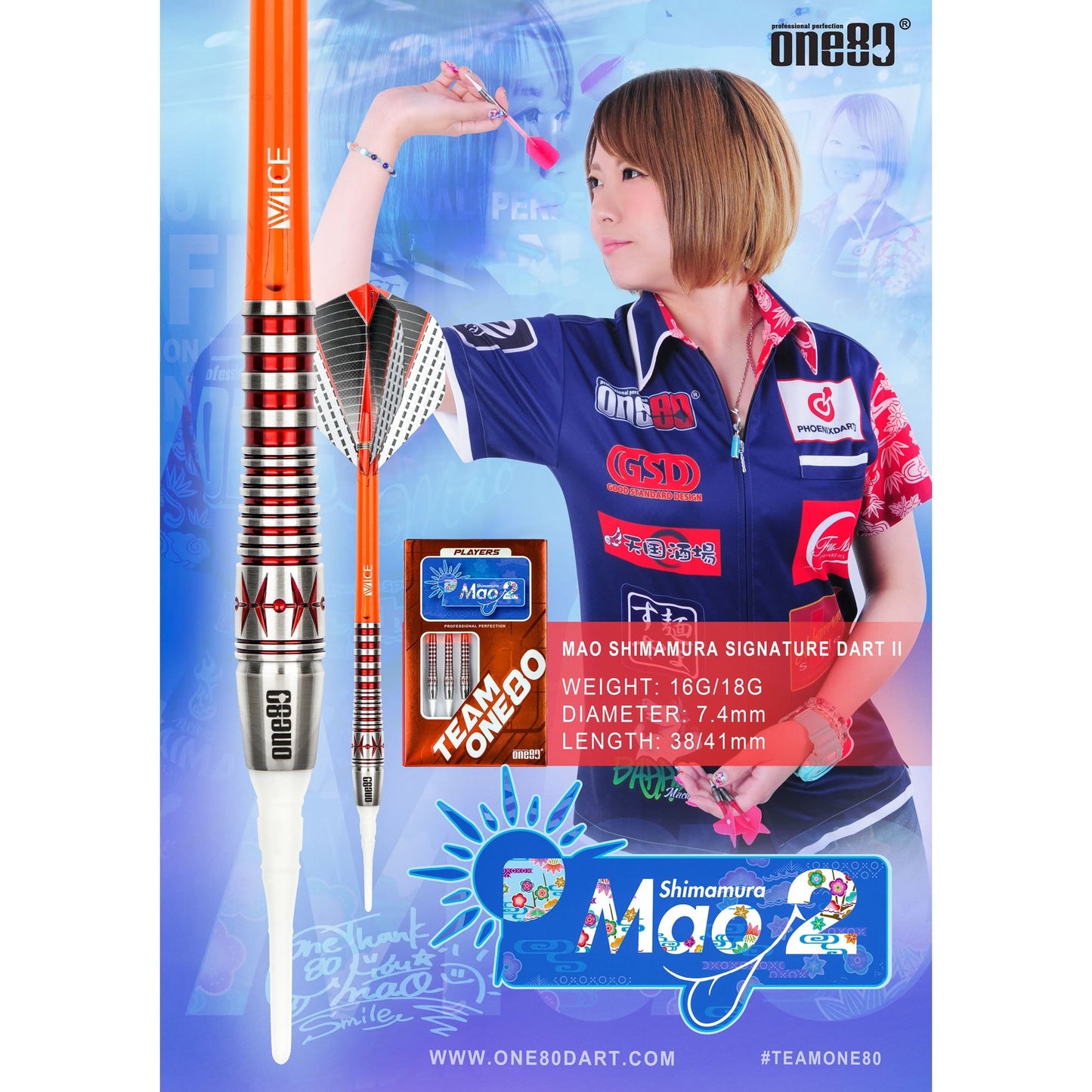 One80 Mao Shimamura Darts - Soft Tip - Signature V2