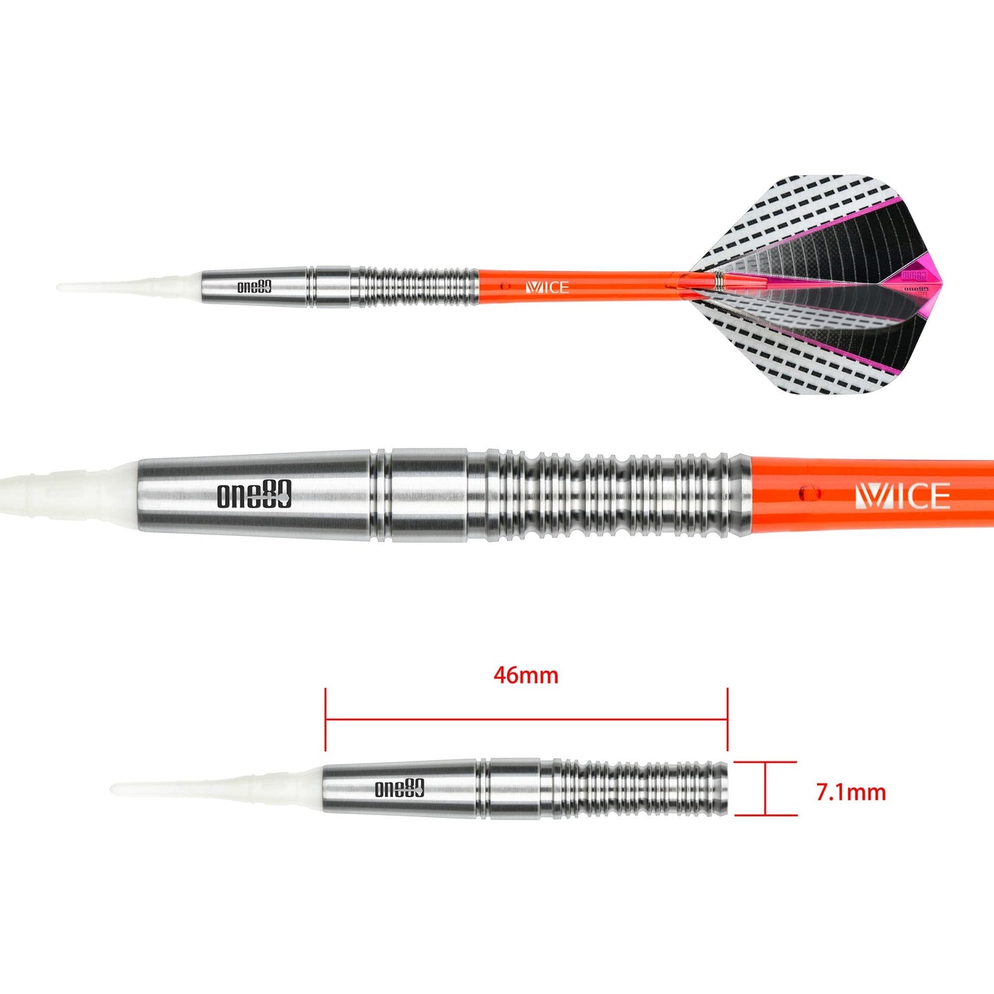 One80 Raise MT Darts - Soft Tip - Ringed