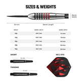 Darts Corner Astrofire Darts - Steel Tip - Knurled - Black & Red