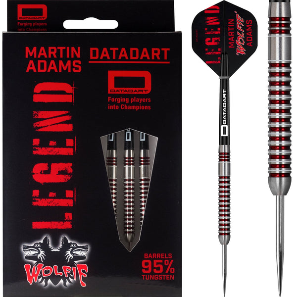ダーツ DATADART Martin Adams 95 Wolfie 2BA 21g Datadart Martin Adams 95 Darts - Steel Tip - Wolfie - Electro Red & Wh