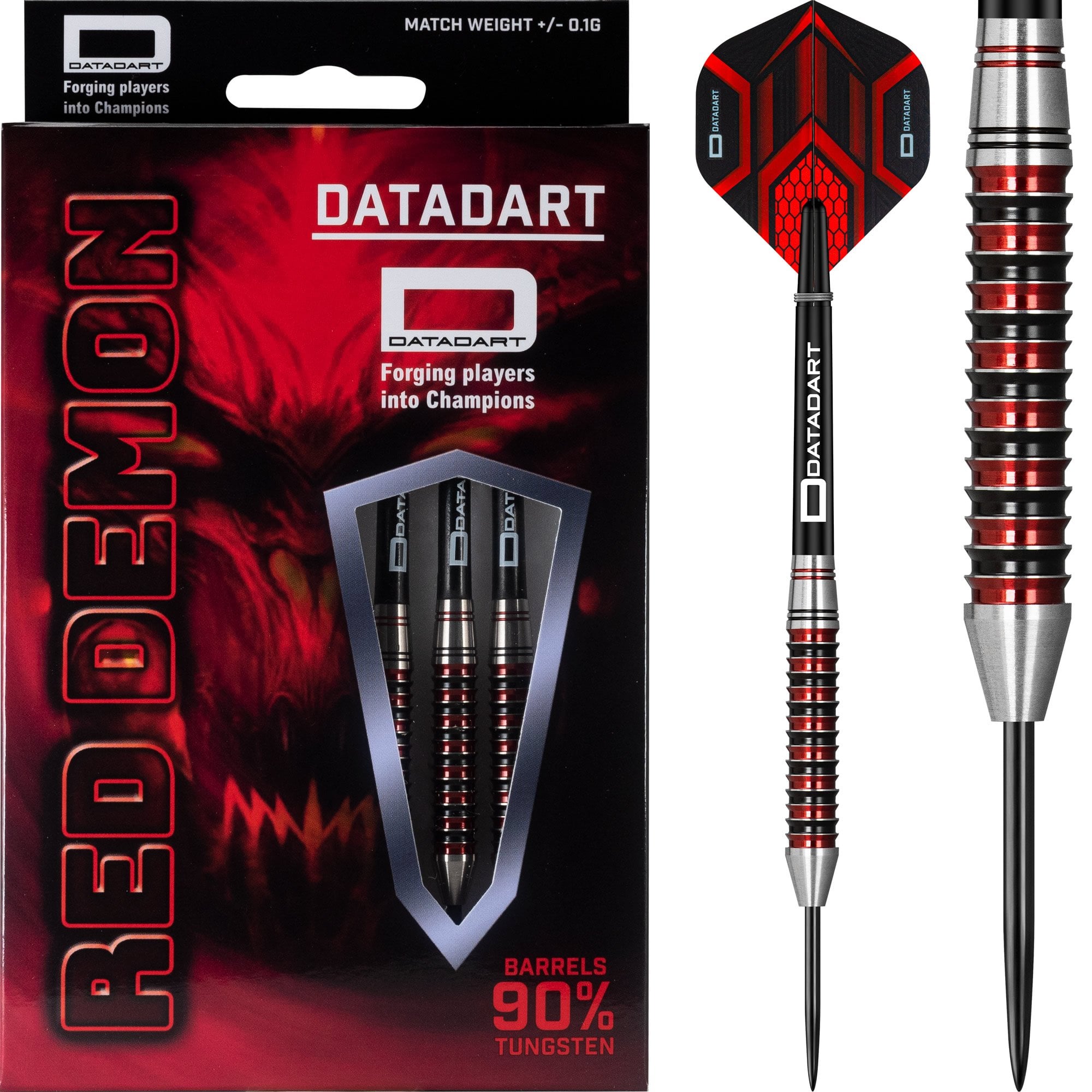 Datadart Red Demon Darts - Steel Tip - Red Rings