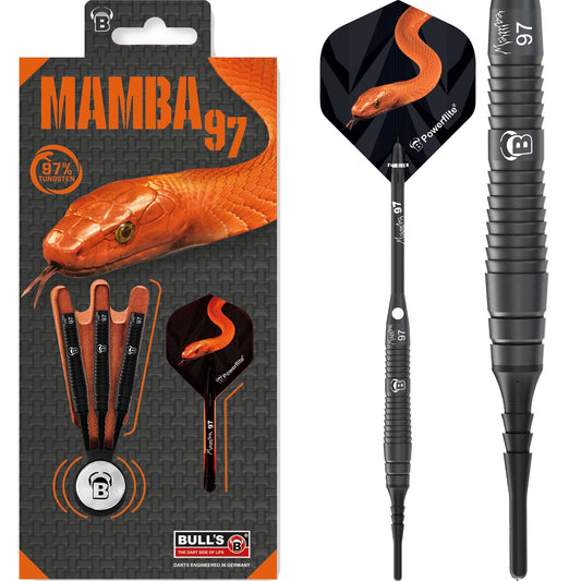 BULL'S Mamba 97 Darts - Soft Tip - M4 - Black Titanium 16g