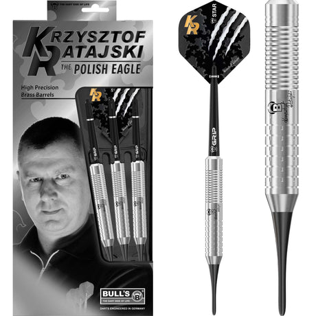 BULL'S Krzysztof Ratajski Darts - Soft Tip - Brass - Silver 18g