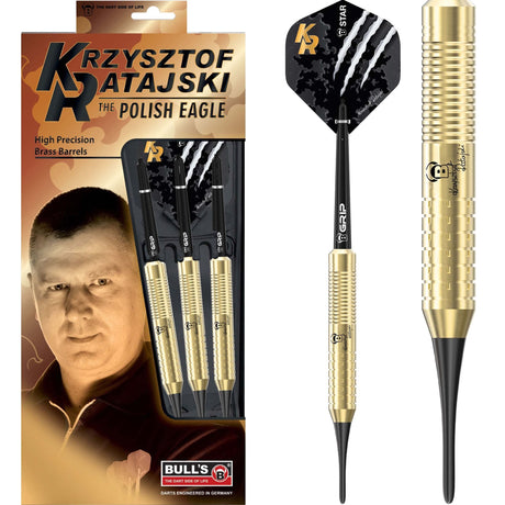 BULL'S Krzysztof Ratajski Darts - Soft Tip - Brass - Gold 18g