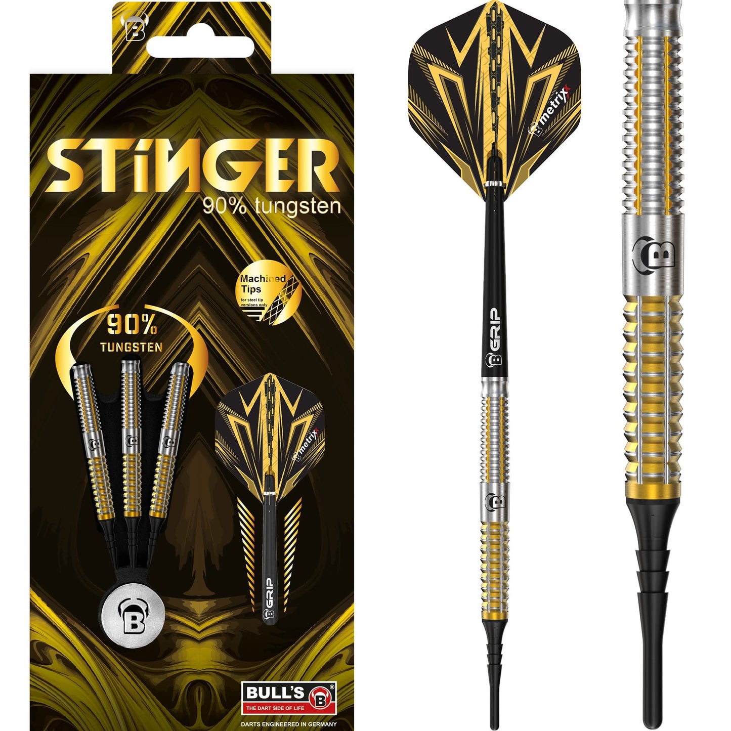 BULL'S Stinger Darts - Soft Tip - Gold Titanium 18g