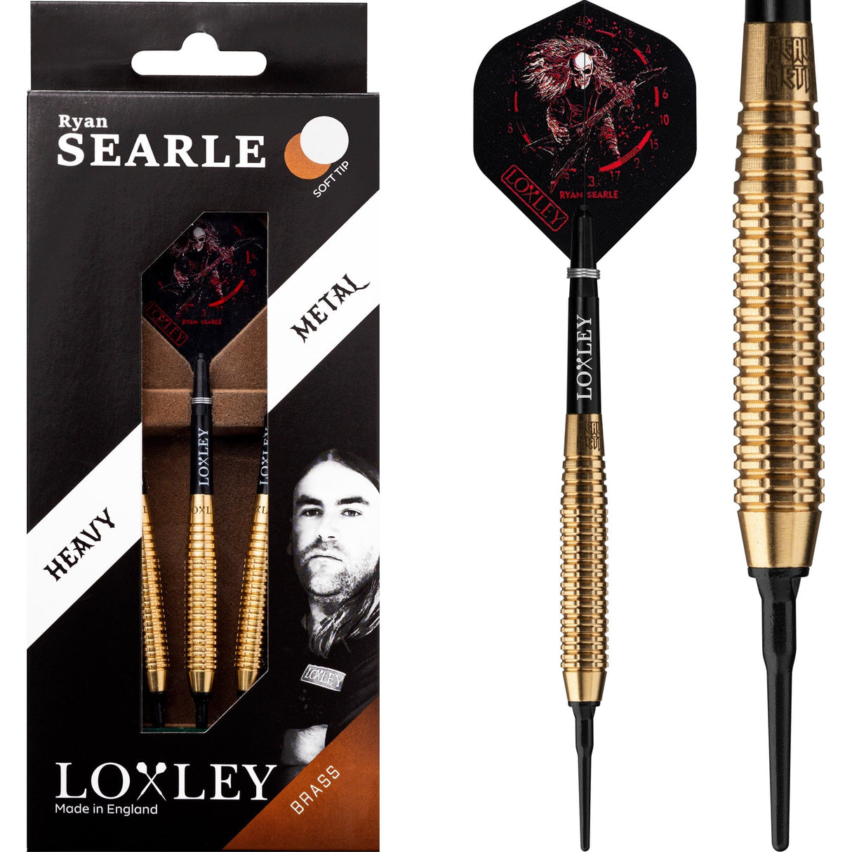 *Loxley Ryan Searle Darts Soft Tip Brass Milled Ring Cut