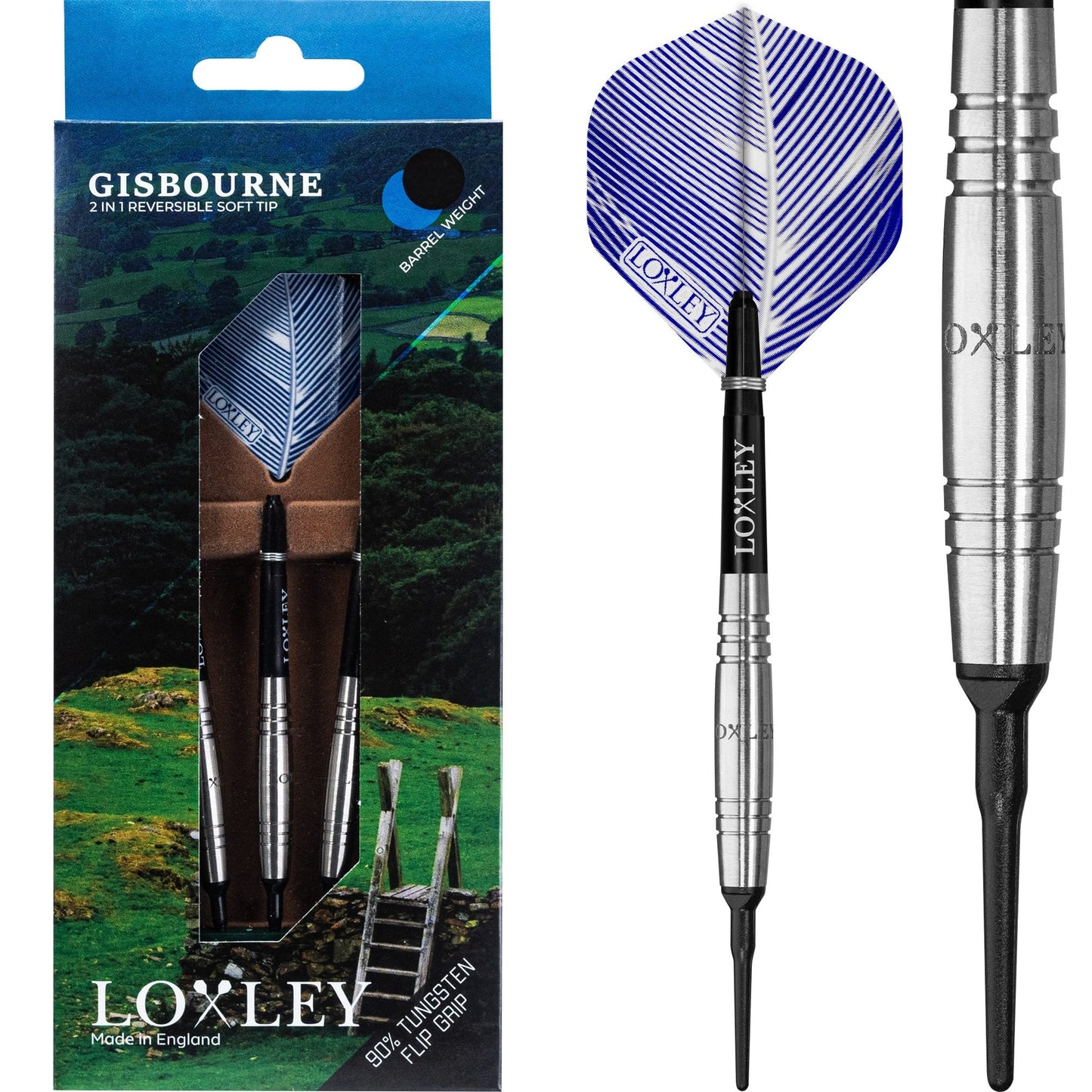 Loxley Gisbourne Darts - Soft Tip - Flip Grip - Natural