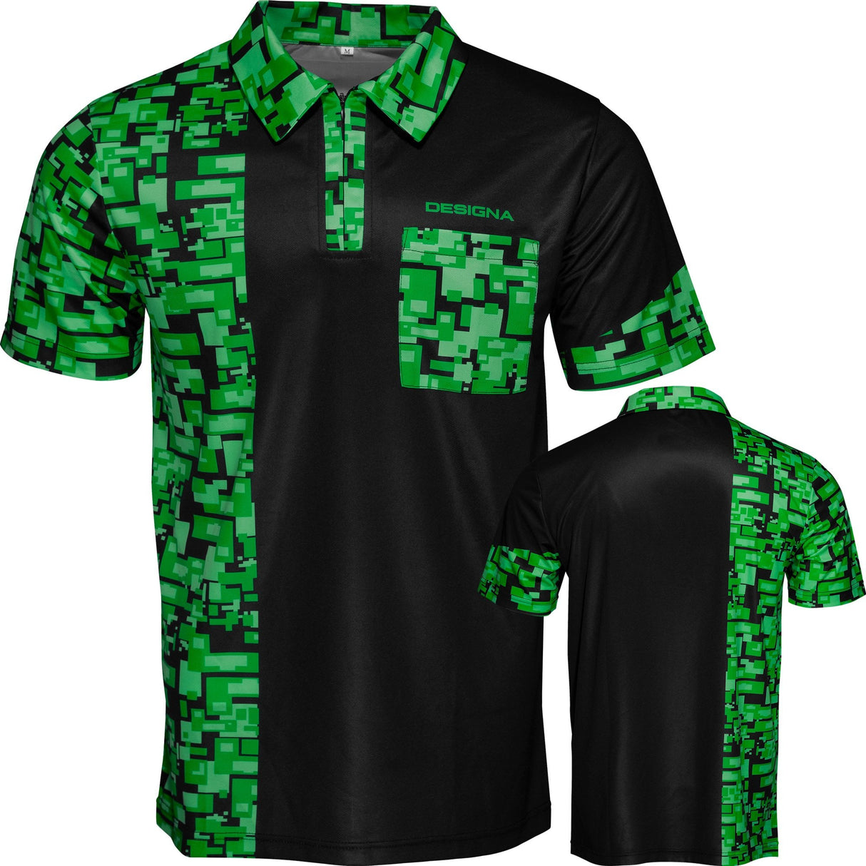 *Designa Code 4 Dart Shirt - Black with Green