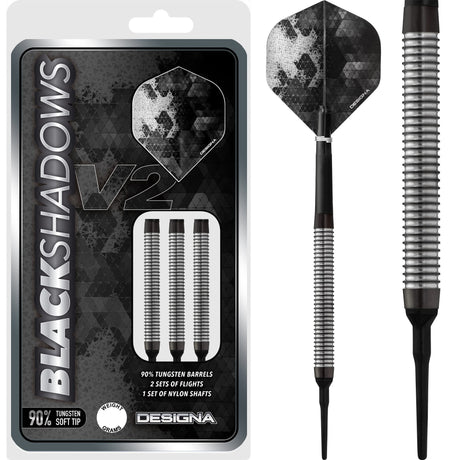 Designa Black Shadow V2 Soft Tip Darts - M1 19g