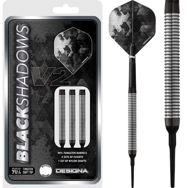 Designa Black Shadow V2 Soft Tip Darts - M1 19g