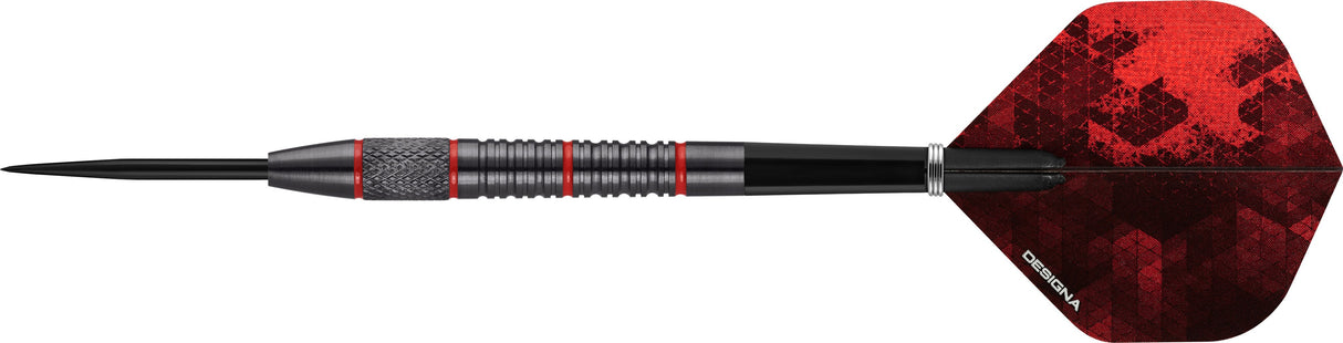Designa Firestorm V2 Darts - Steel Tip - Knurled - Black