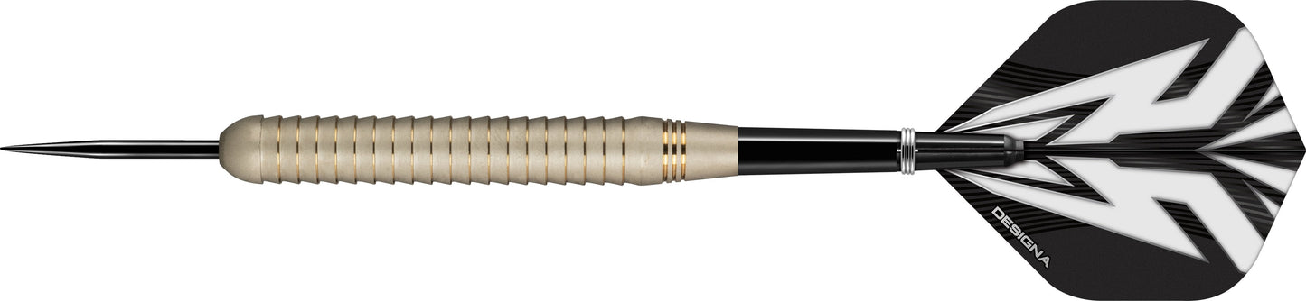 Designa Mako Darts - Steel Tip Electro Brass - Shark Grip - Silver