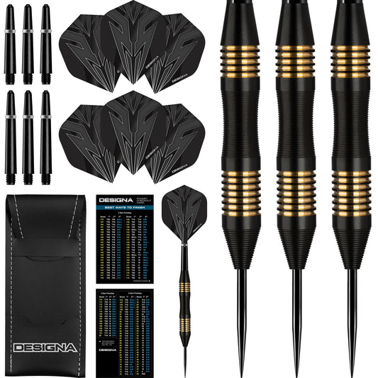 Designa Mako Darts - Steel Tip Electro Brass - Micro Grip - Black 23g