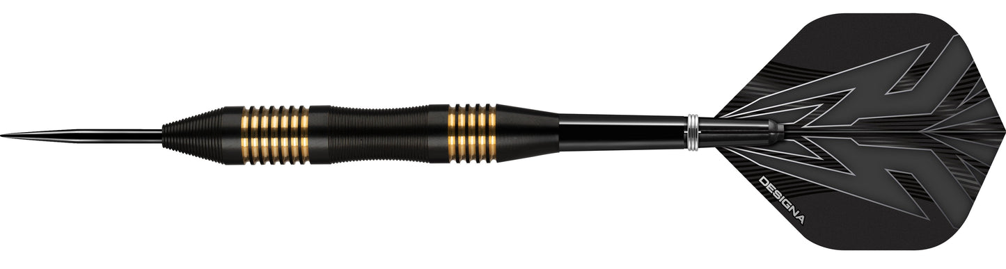 Designa Mako Darts - Steel Tip Electro Brass - Micro Grip - Black