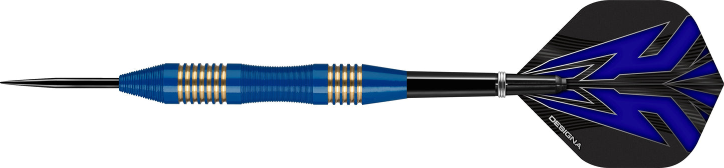 Designa Mako Darts - Steel Tip Electro Brass - Micro Grip - Blue