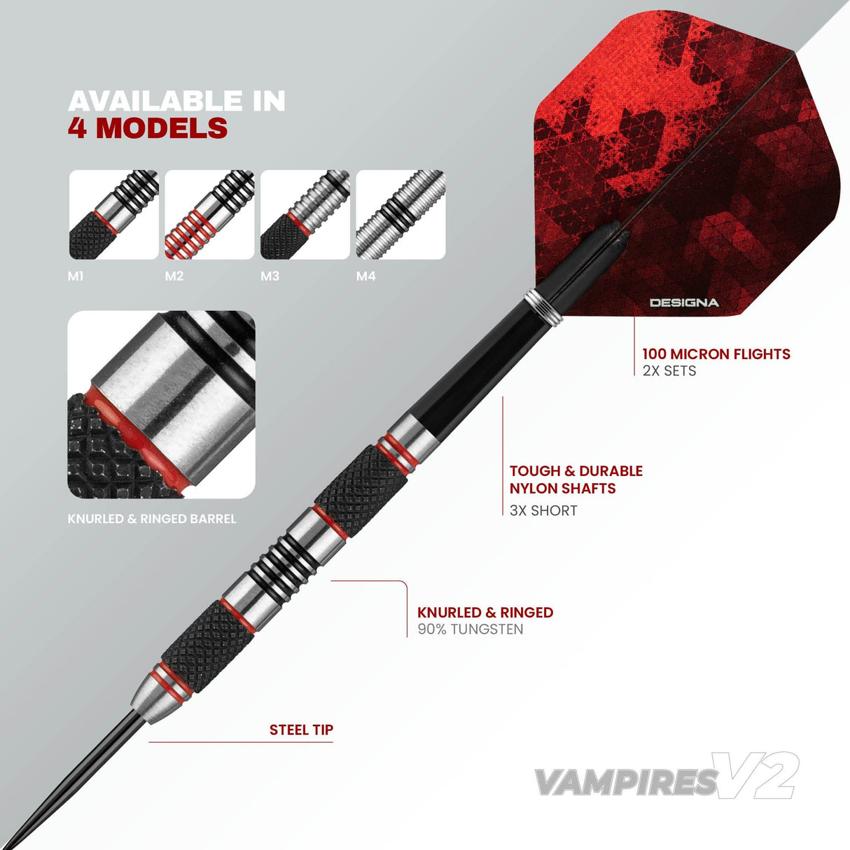 Designa Vampires V2 Darts - Steel Tip - M1