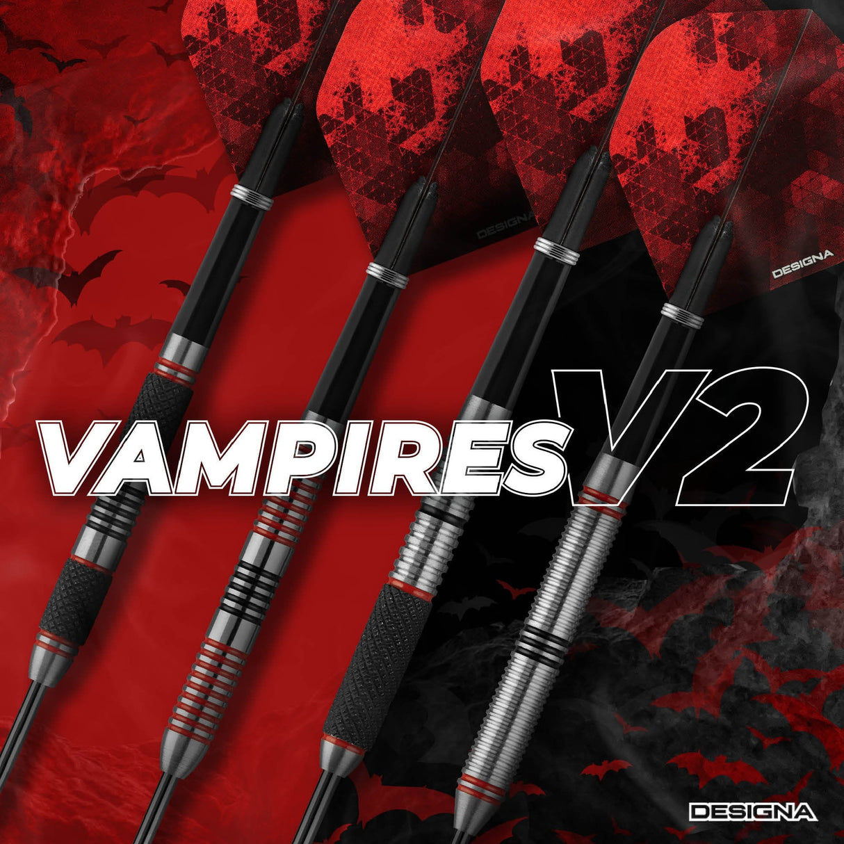 Designa Vampires D0614 Jeu de fléchettes M4 avec pointe en acier 24 g Designa Vampires D0614 Jeu de fléchettes M4 avec pointe en acier 24 g