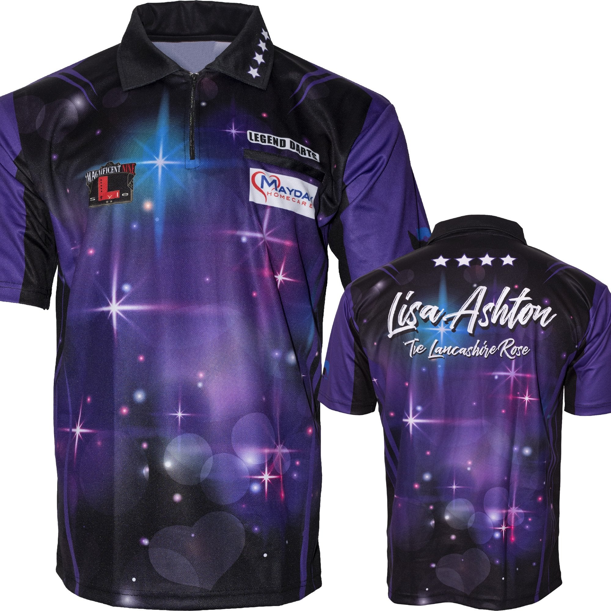 *Legend Darts Lisa Ashton Dart Shirt The Lancashire Rose Purpl