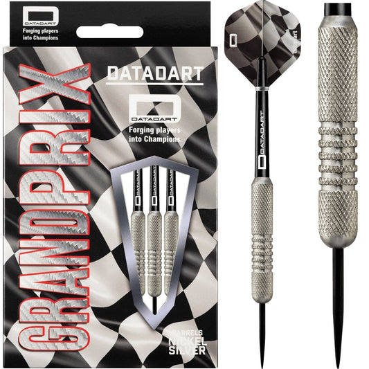 Datadart Grand Prix Darts - Steel Tip Nickel Silver - Knurled - 18g 18g