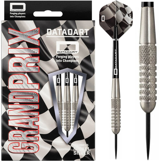 Datadart Grand Prix Darts - Steel Tip Nickel Silver - Knurled - 22g PERS