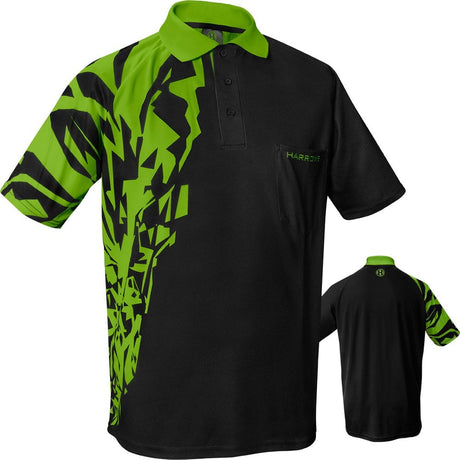 Harrows Rapide Dart Shirt - with Pocket - Black & Green 2XL