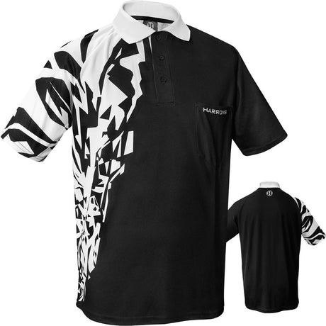 Harrows Rapide Dart Shirt - with Pocket - Black & White 2XL