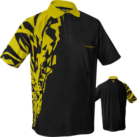 Harrows Rapide Dart Shirt - with Pocket - Black & Yellow 2XL