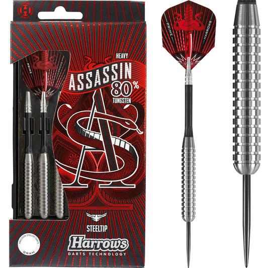 Harrows Assassin Darts - Steel Tip - Heavy - Ringed - 32g PERS