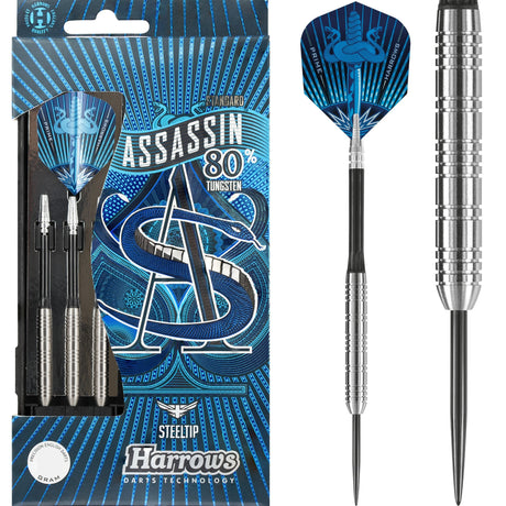 Harrows Assassin Darts - Steel Tip - Std - Ringed - 18g PERS