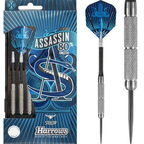 Harrows Assassin Darts - Steel Tip - Std - Knurled - 19g PERS