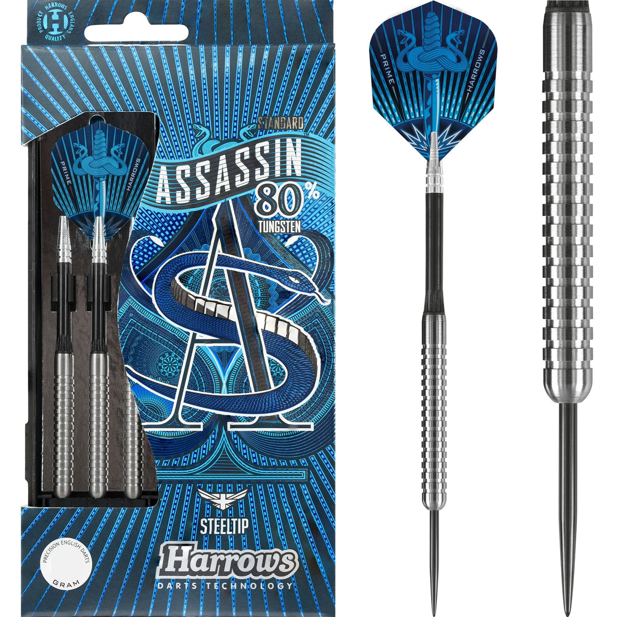Harrows Assassin Darts - Steel Tip - Std - Ringed - 20g PERS