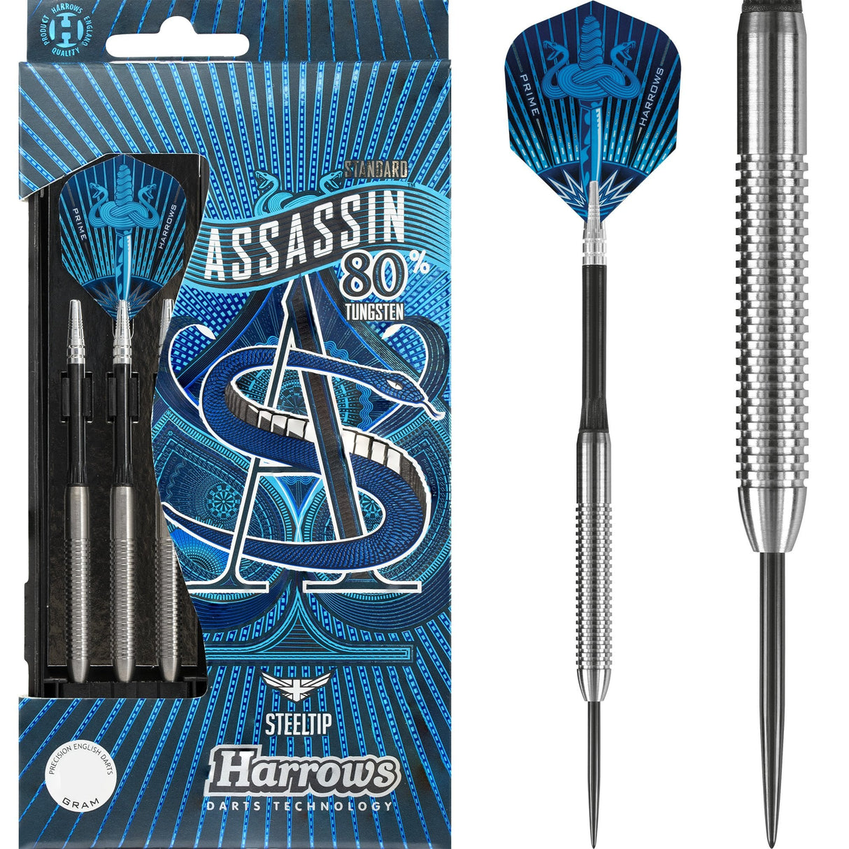 Harrows Assassin Darts - Steel Tip - Std - Ringed - 21g PERS