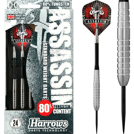 Harrows Assassin Darts - Steel Tip - Std - Ringed - 24g PERS