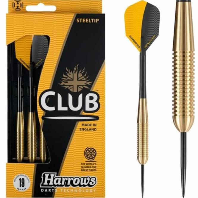 Harrows Club Brass Darts - Steel Tip - Solid Precision Brass - S02 - 19g PERS
